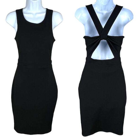 Pookie & Sebastian Dress Twist Back Cutout Solid Black Sleeveless Women's Small - Picture 1 of 11